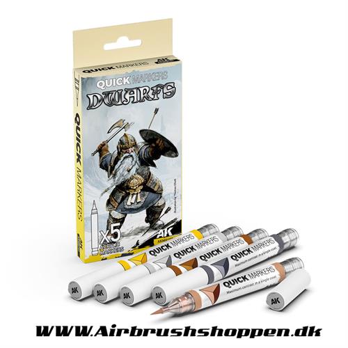 AK MQ107 DWARFS – QUICK MARKER SET - 5 Farver.